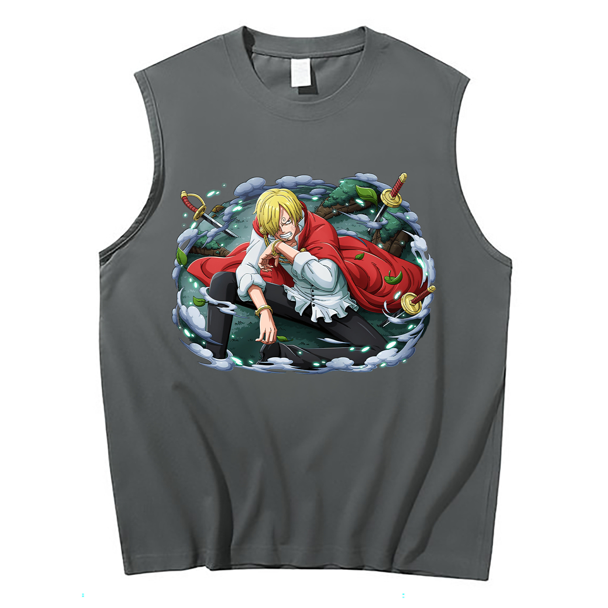 （画像用） ワンピース サンジ ONE PIECE Sanji コットン100％タンクトップ（フロントプリント）